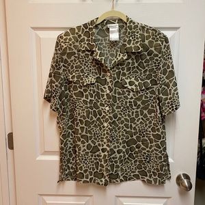 NWT ($175) Animal Print Blouse